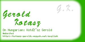 gerold kotasz business card